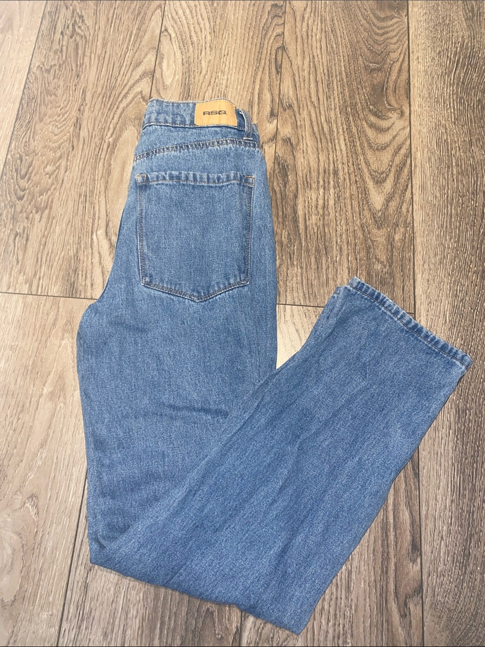 Classic Women’s Distressed Baggy/Straight Leg Blue Jeans